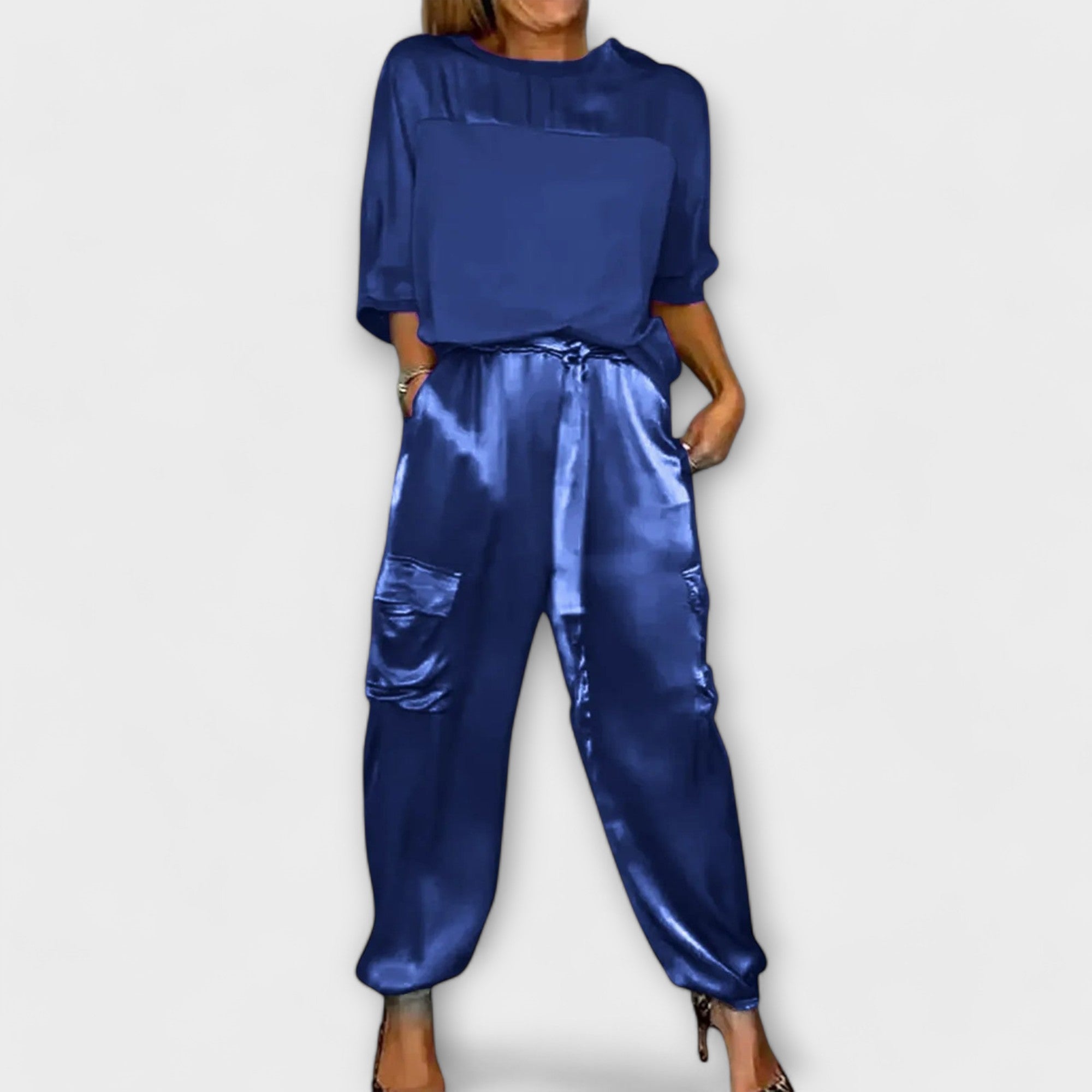 Satynowy dwuczęściowy zestaw