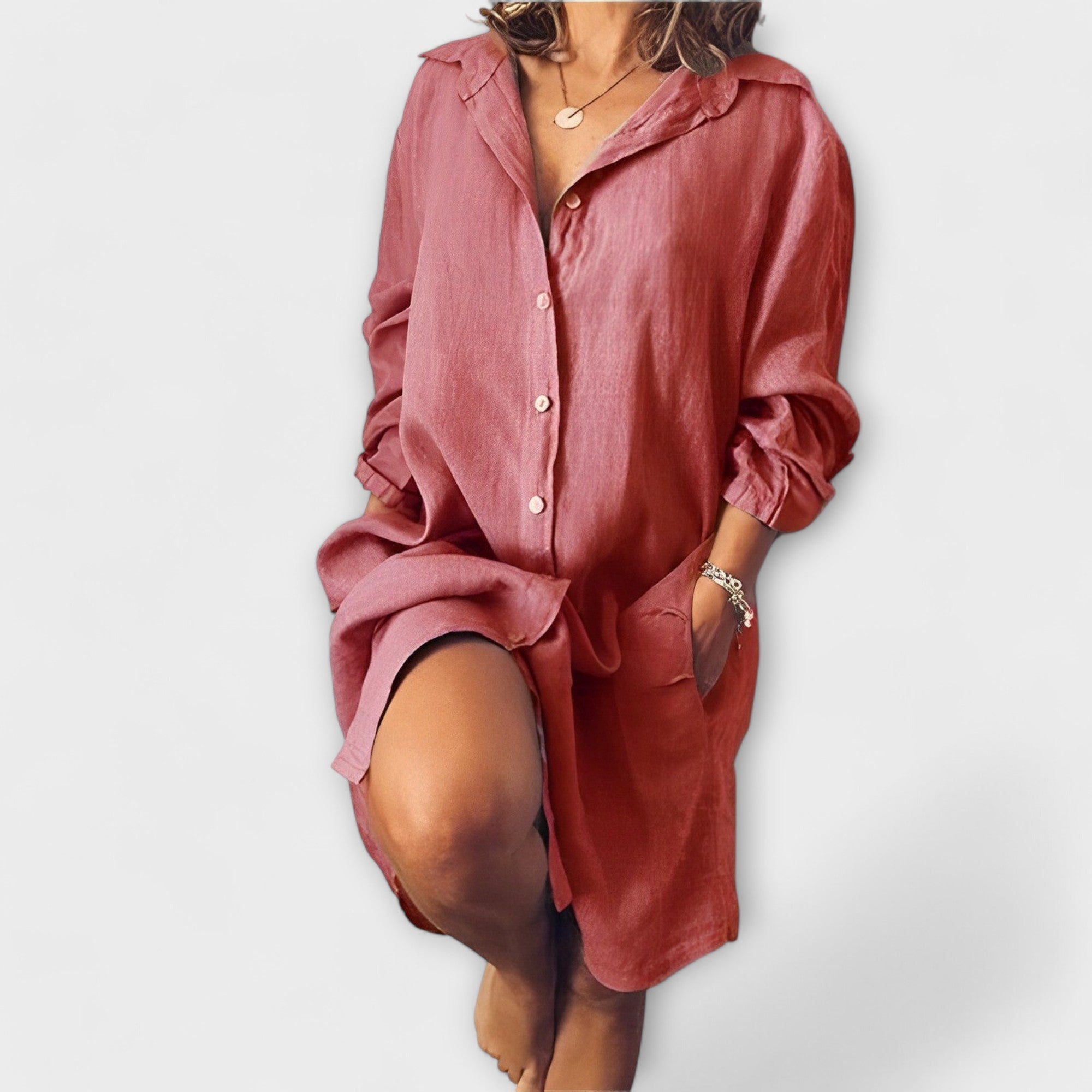 Casualowa lniana bluzka na co dzień