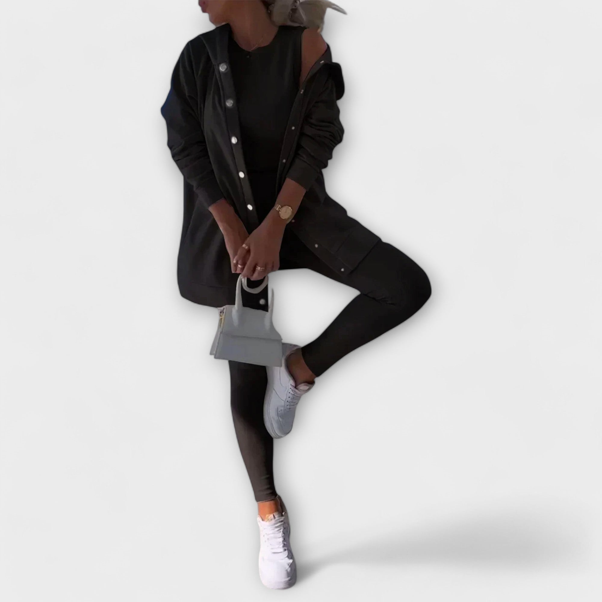 Ella - Trzyczęściowy zestaw z kardiganem i bluzą z kapturem