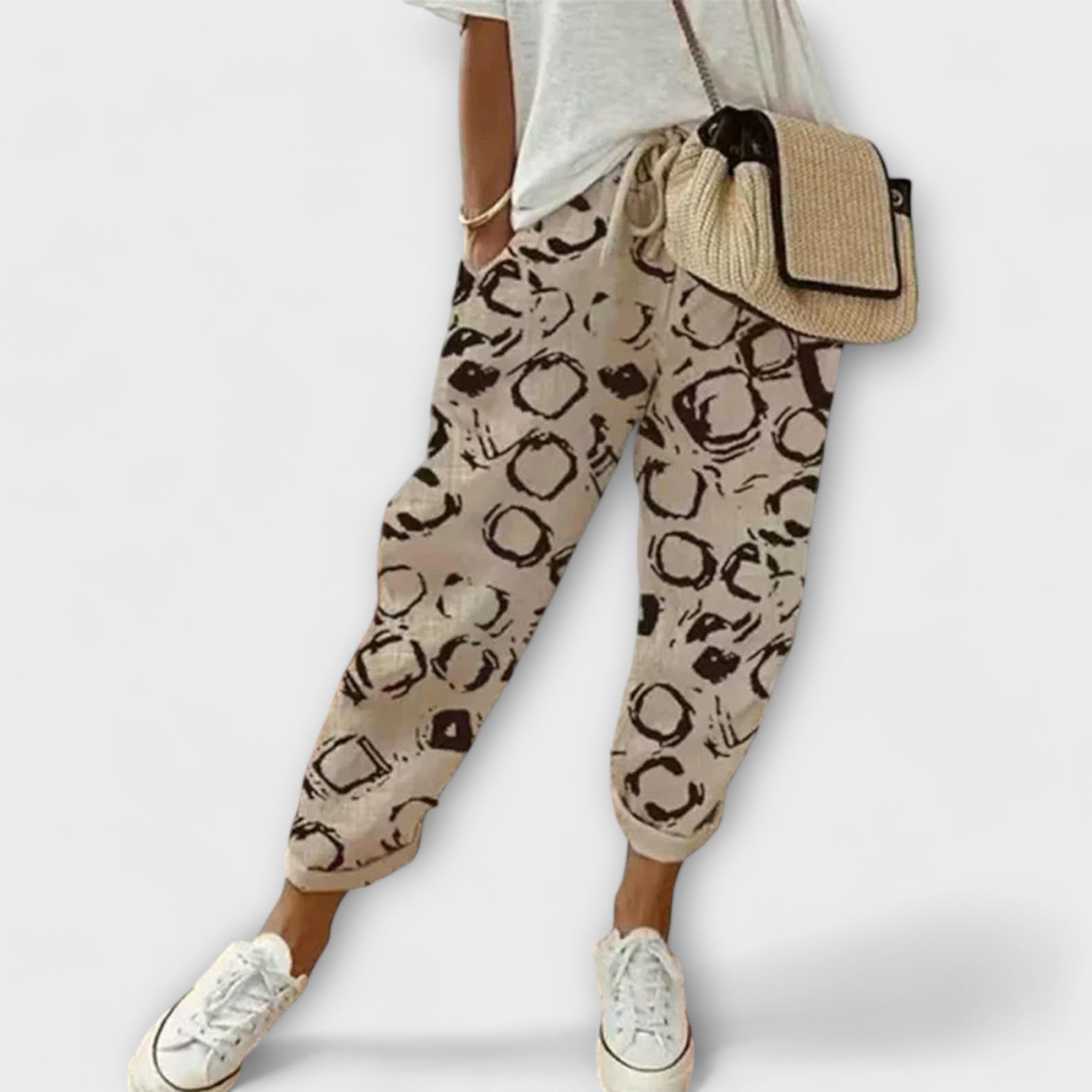 Burga - Przytulne lniane spodnie z bawełny