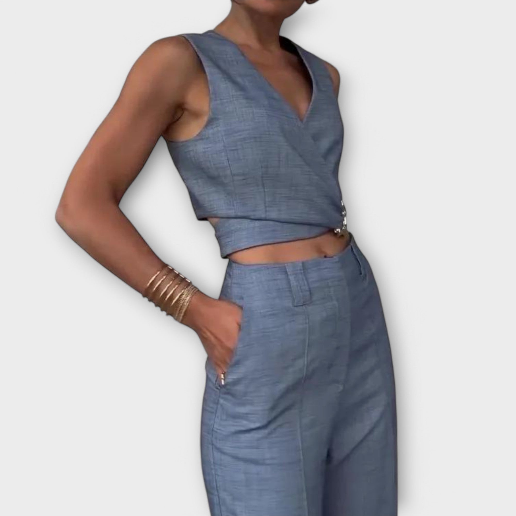 Hanna - Elegancki dwuczęściowy zestaw dla stylowego wyglądu