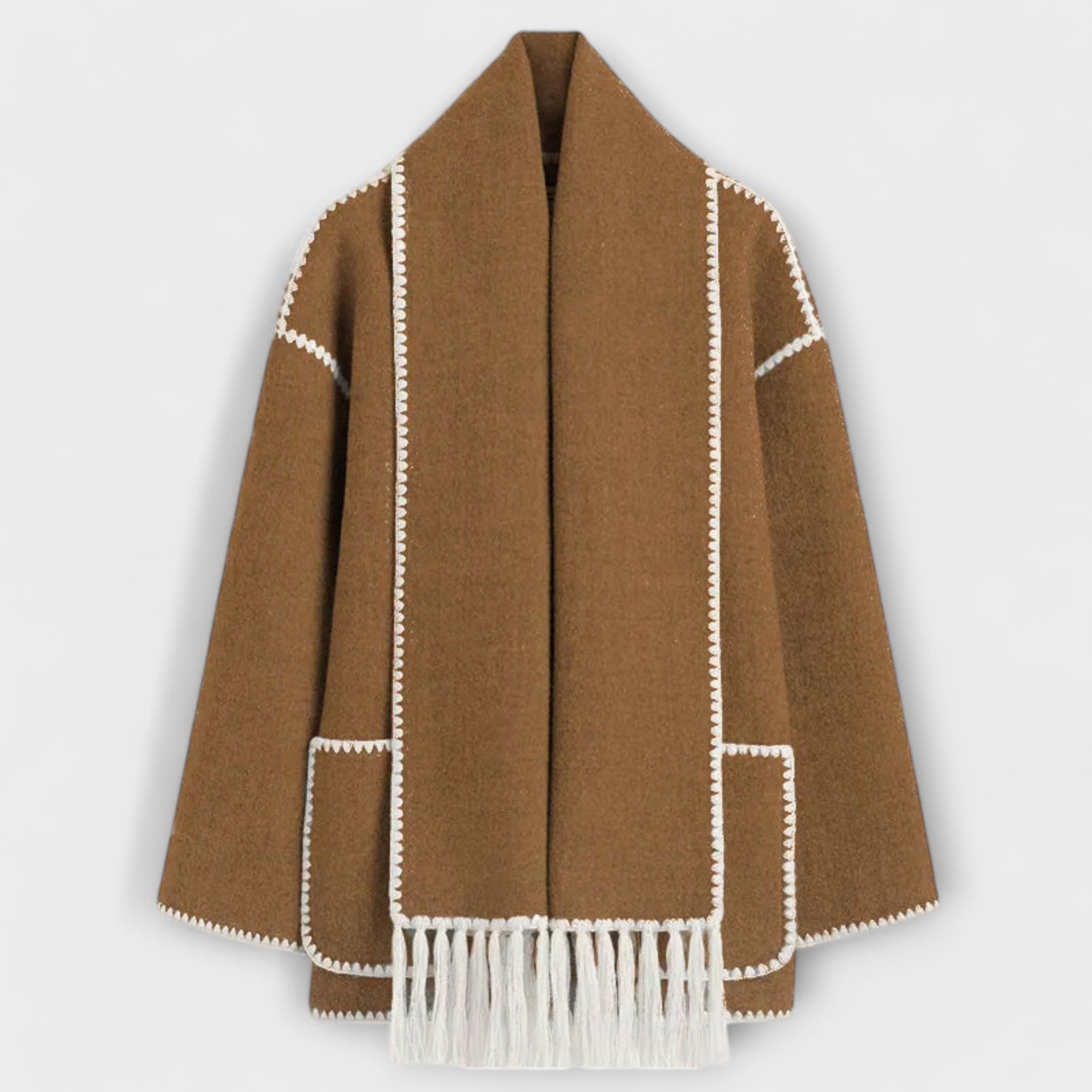 Chanel - Stylowy płaszcz z szalikiem