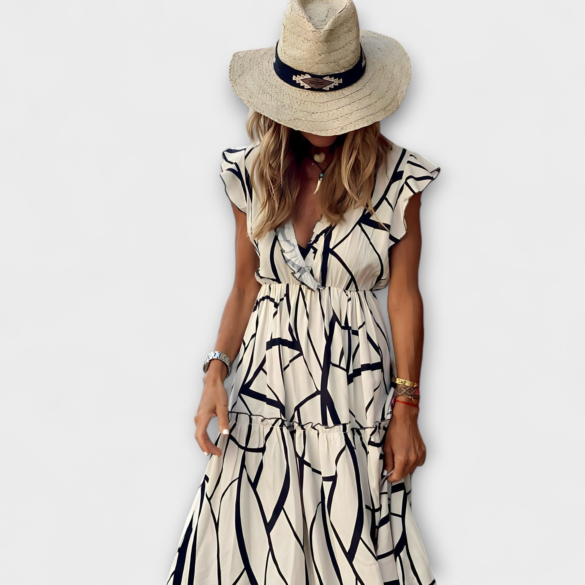 Maddie - Elegancka Sukienka w Druk