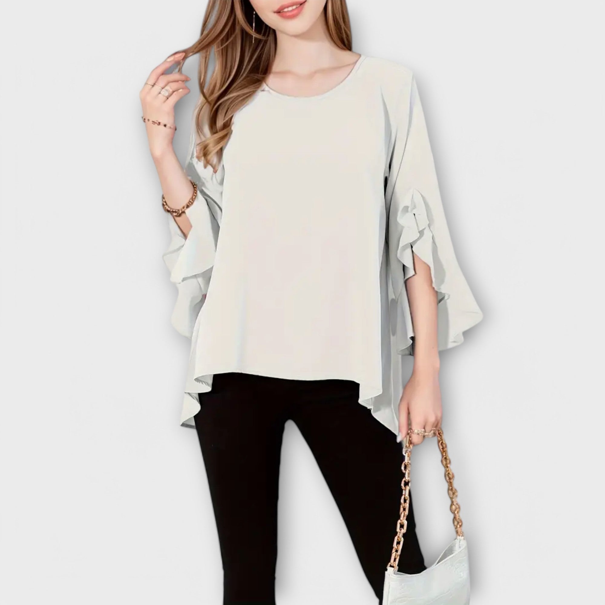 Aria - Idealna wiosenna bluzka z okrągłym dekoltem