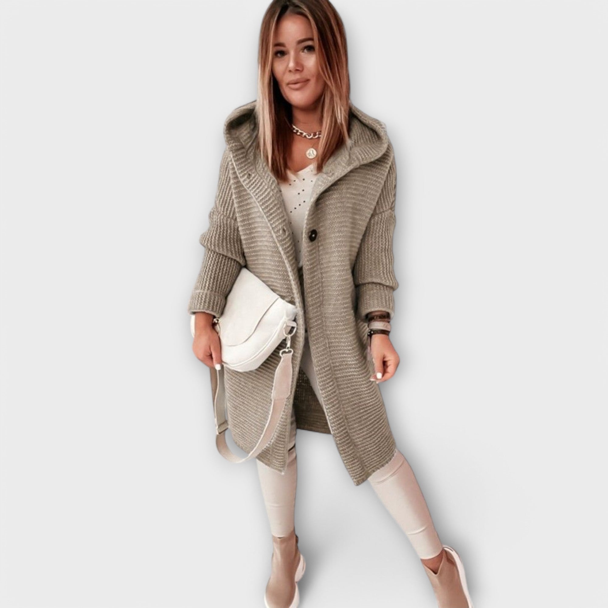 Famoso - Stylowy kardigan z dzianiny