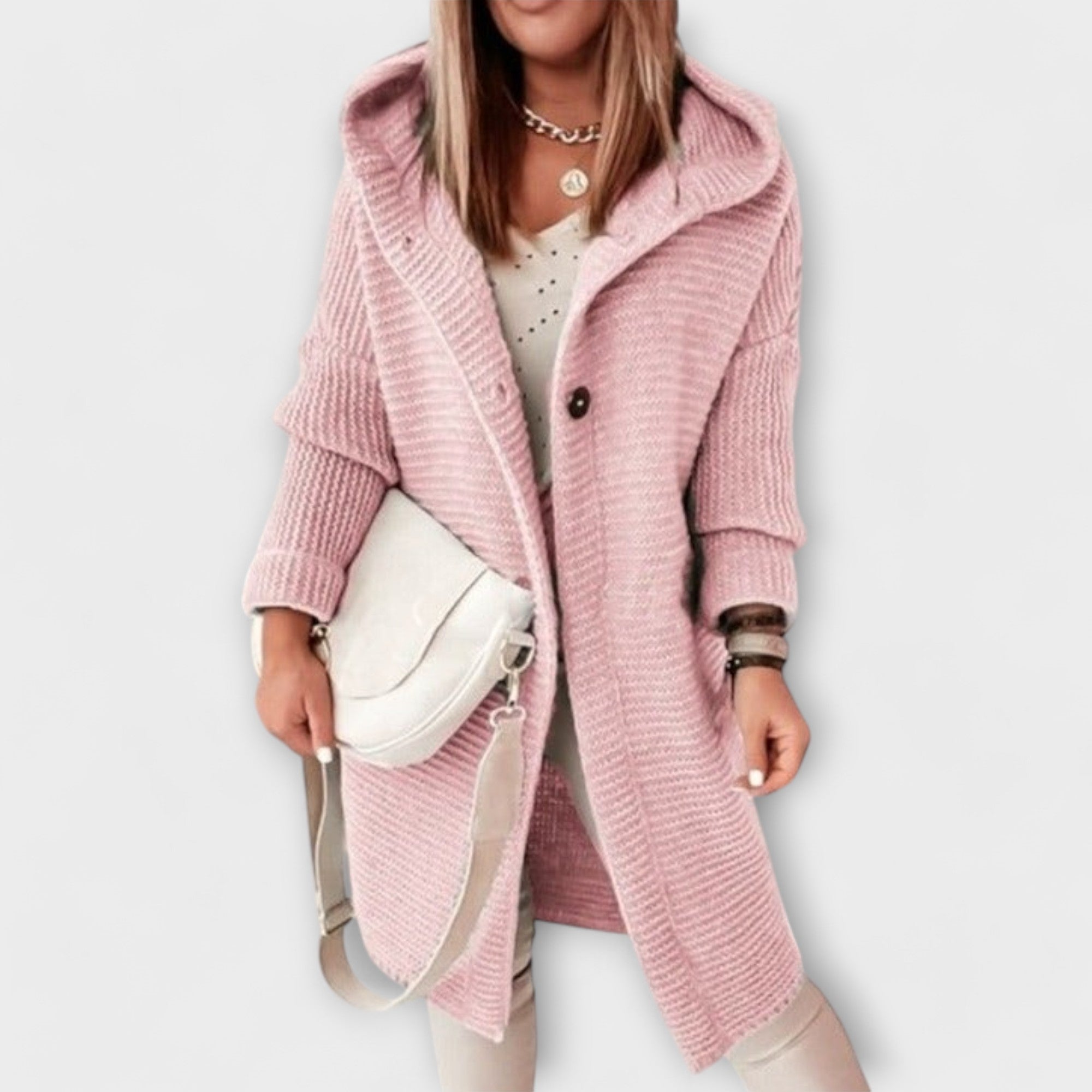 Famoso - Stylowy kardigan z dzianiny