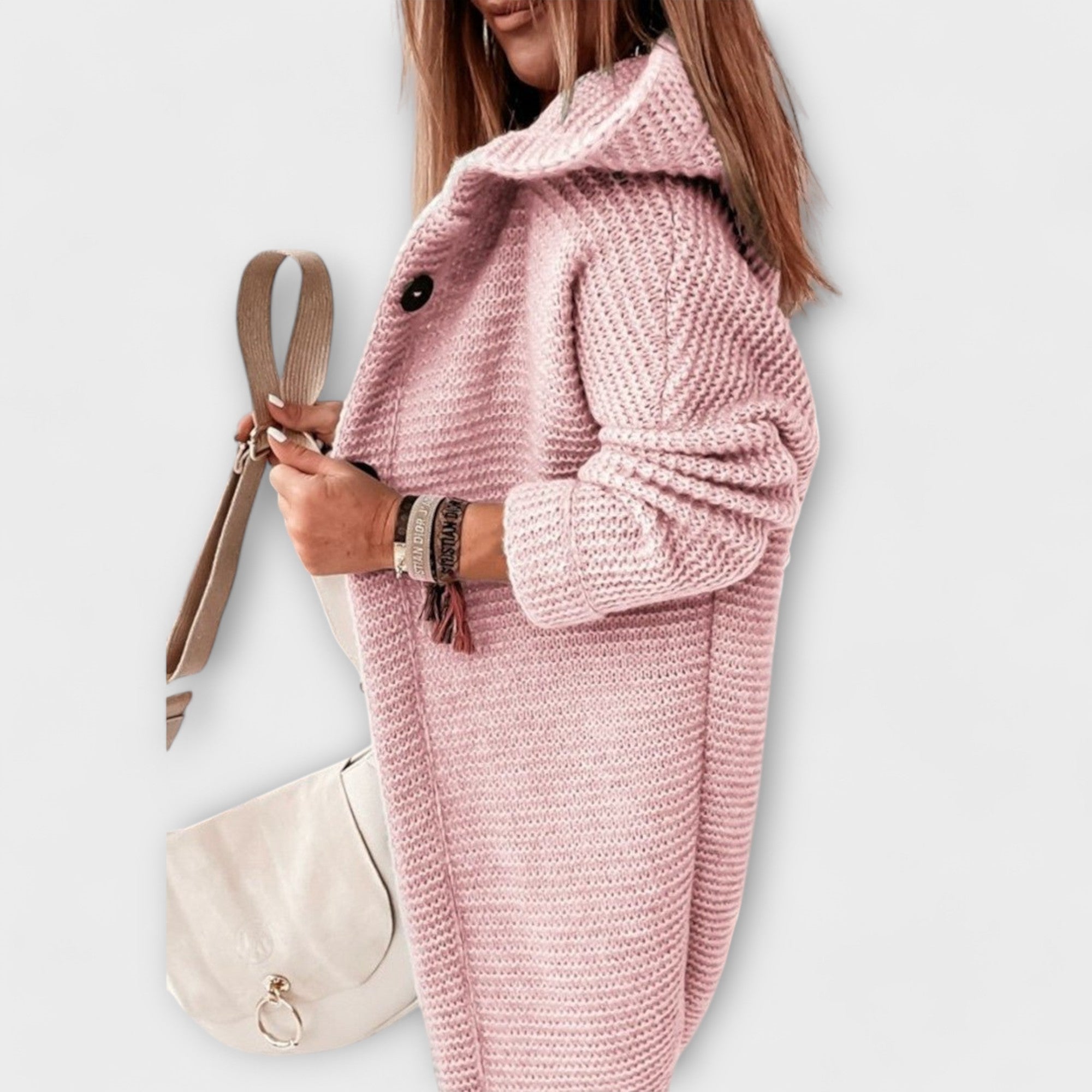 Famoso - Stylowy kardigan z dzianiny