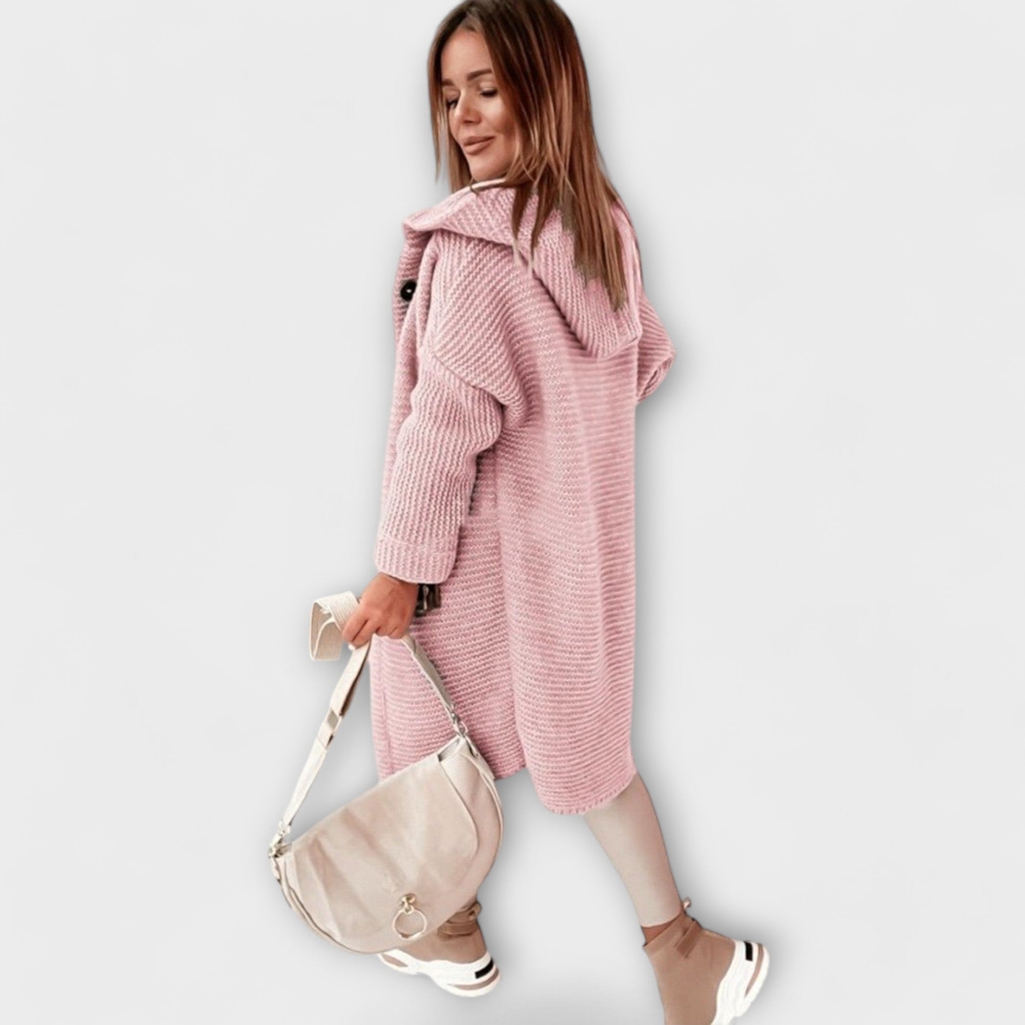 Famoso - Stylowy kardigan z dzianiny