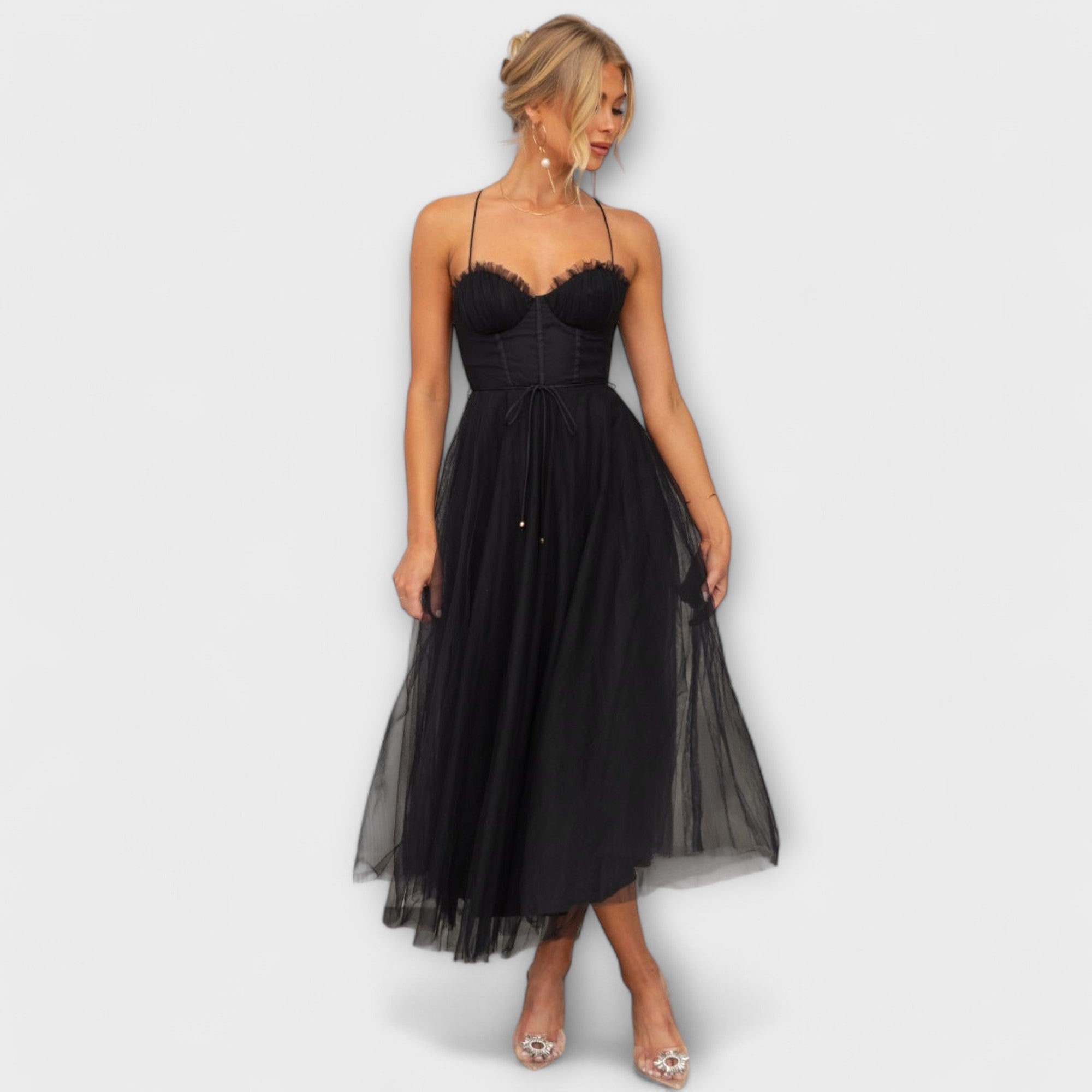 Nowoczesna szyfonowa sukienka księżniczki