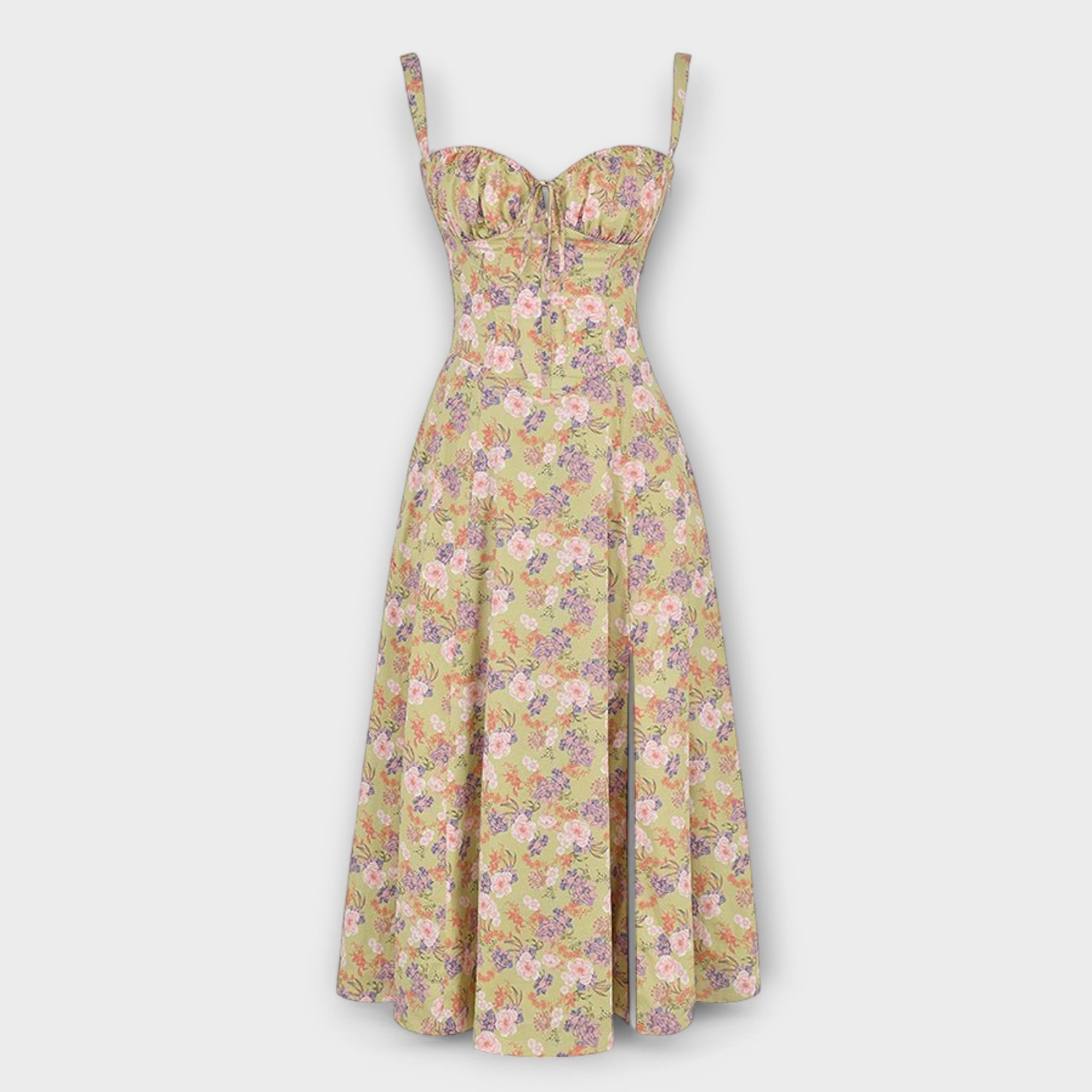 Damska sukienka z dekoltem w serek. Elegancka letnia sukienka