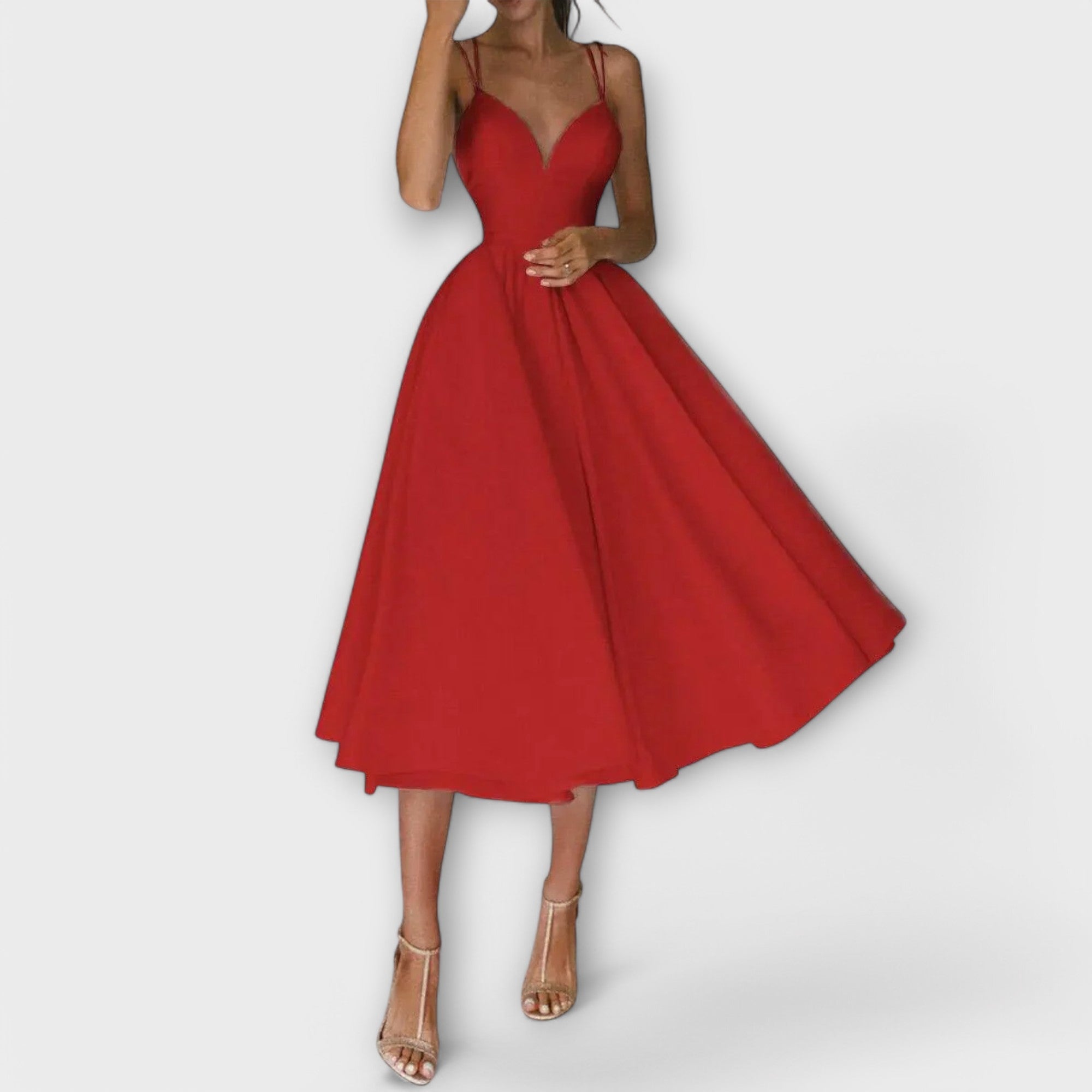 Sukienka midi rozkloszowana