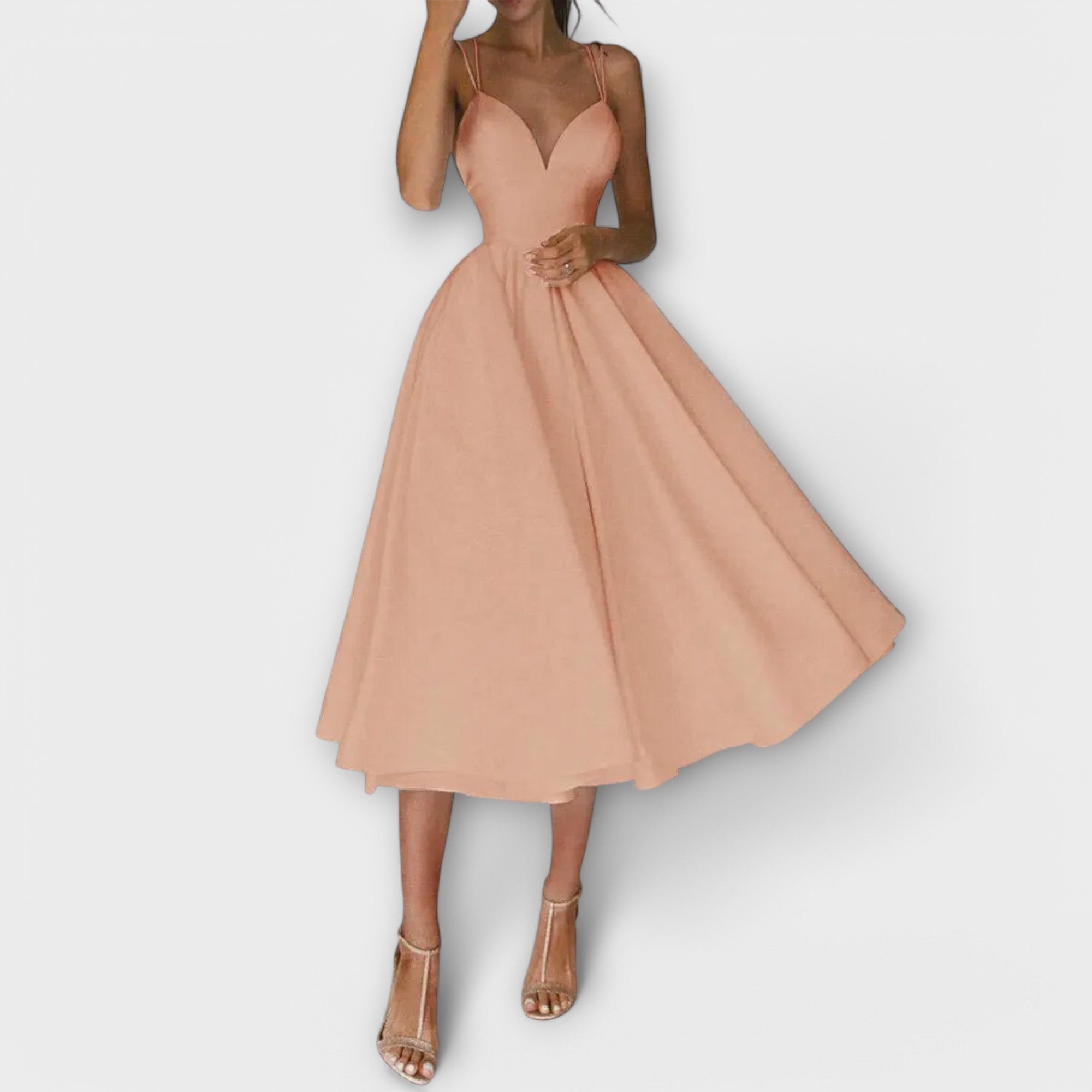 Sukienka midi rozkloszowana