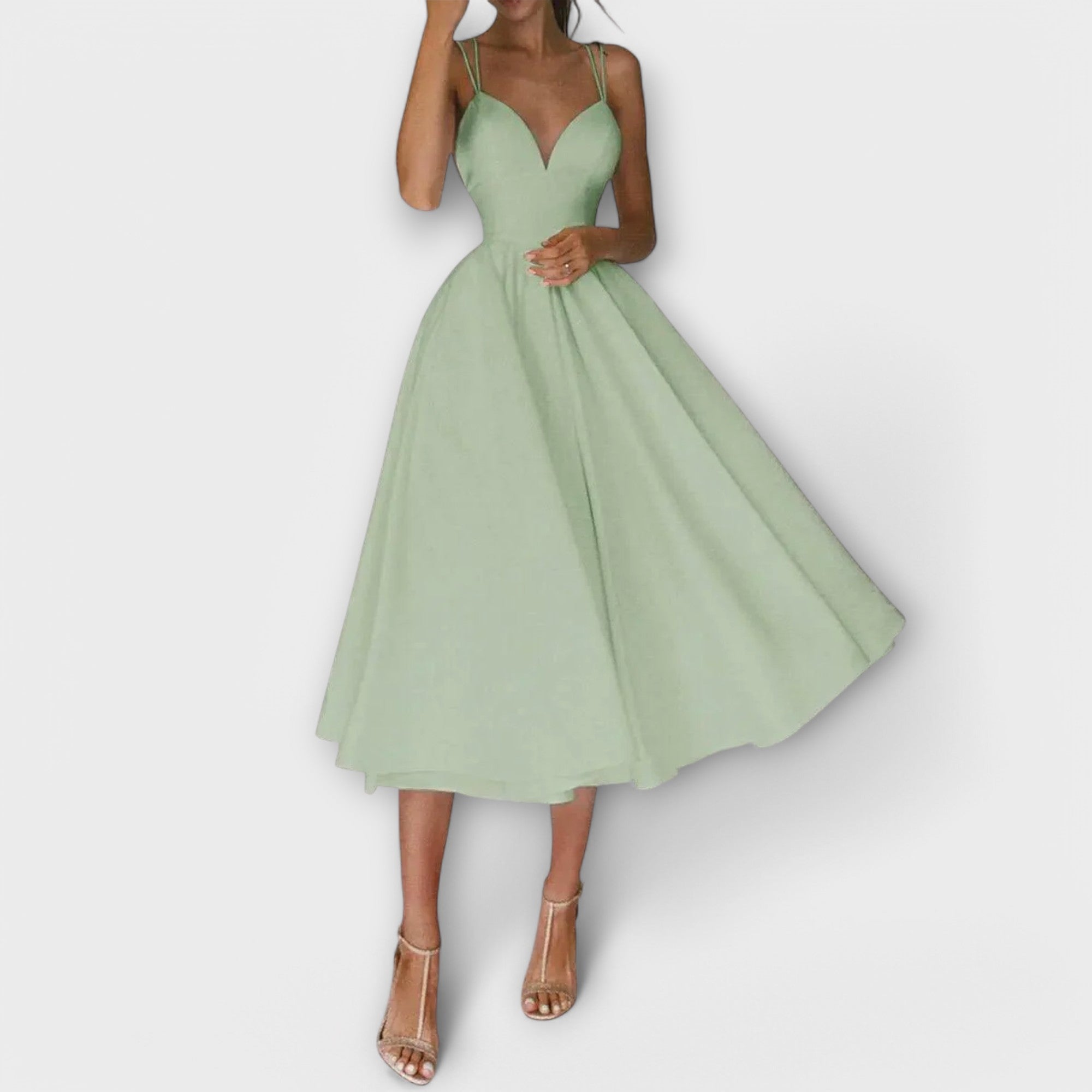 Sukienka midi rozkloszowana