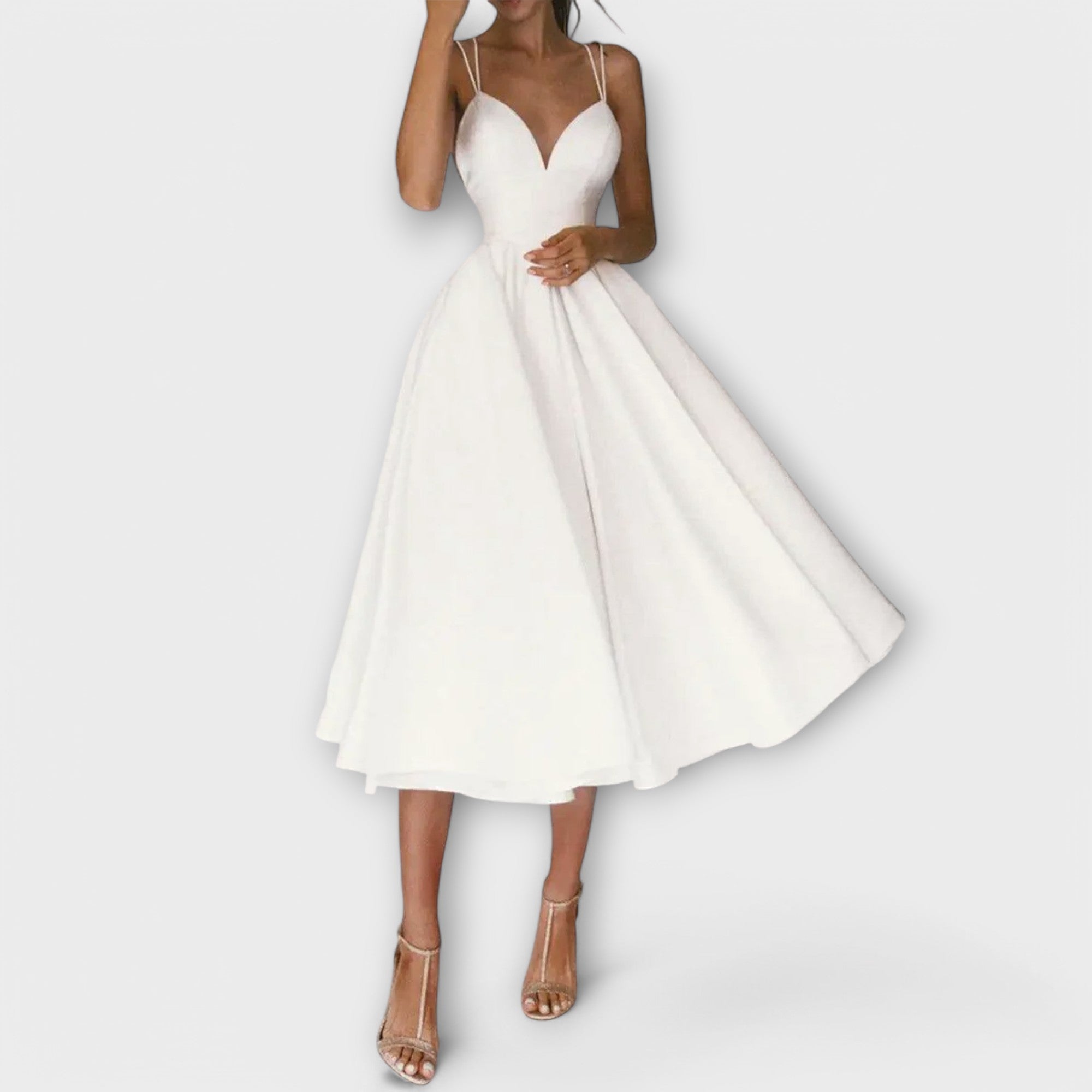 Sukienka midi rozkloszowana