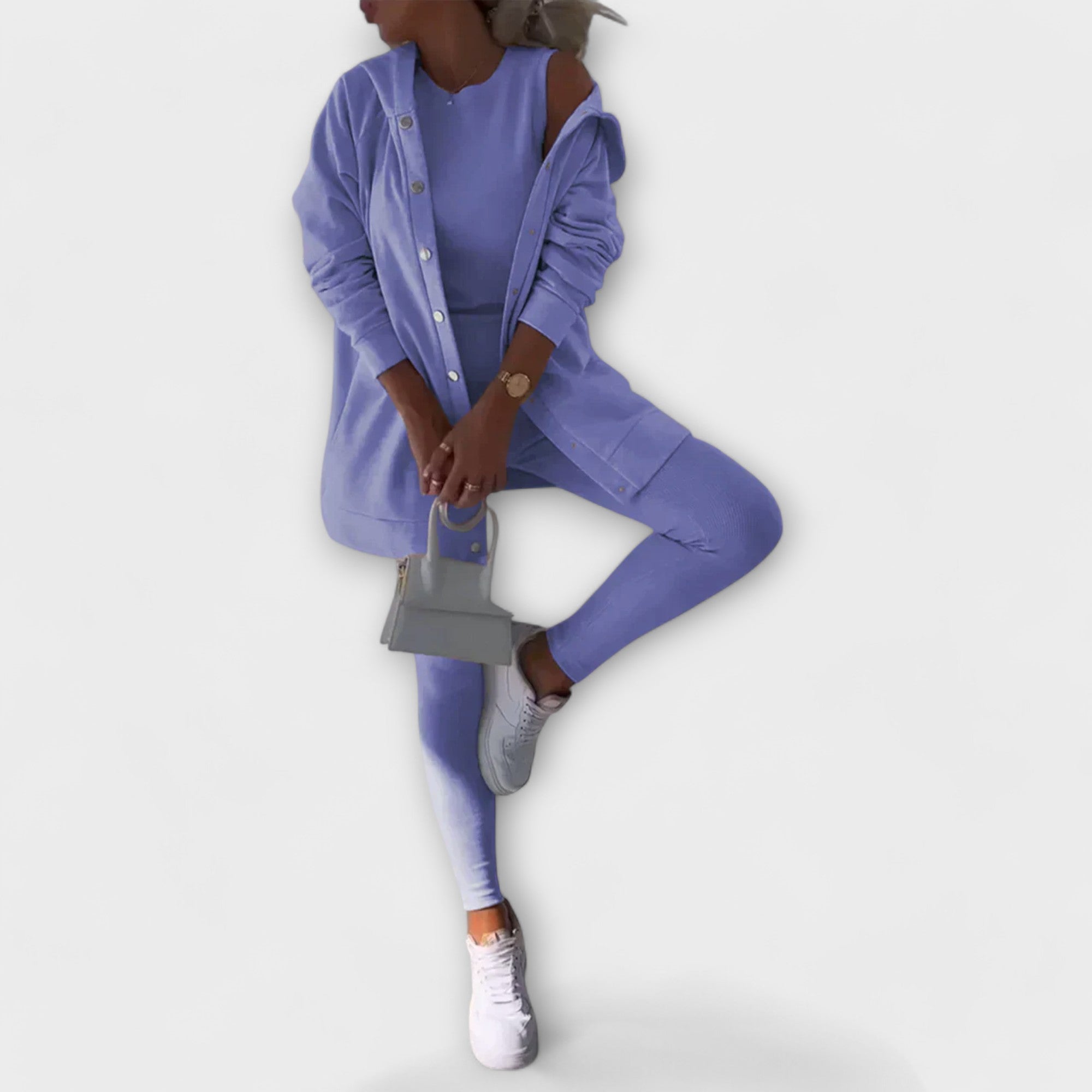 Ella - Trzyczęściowy zestaw z kardiganem i bluzą z kapturem