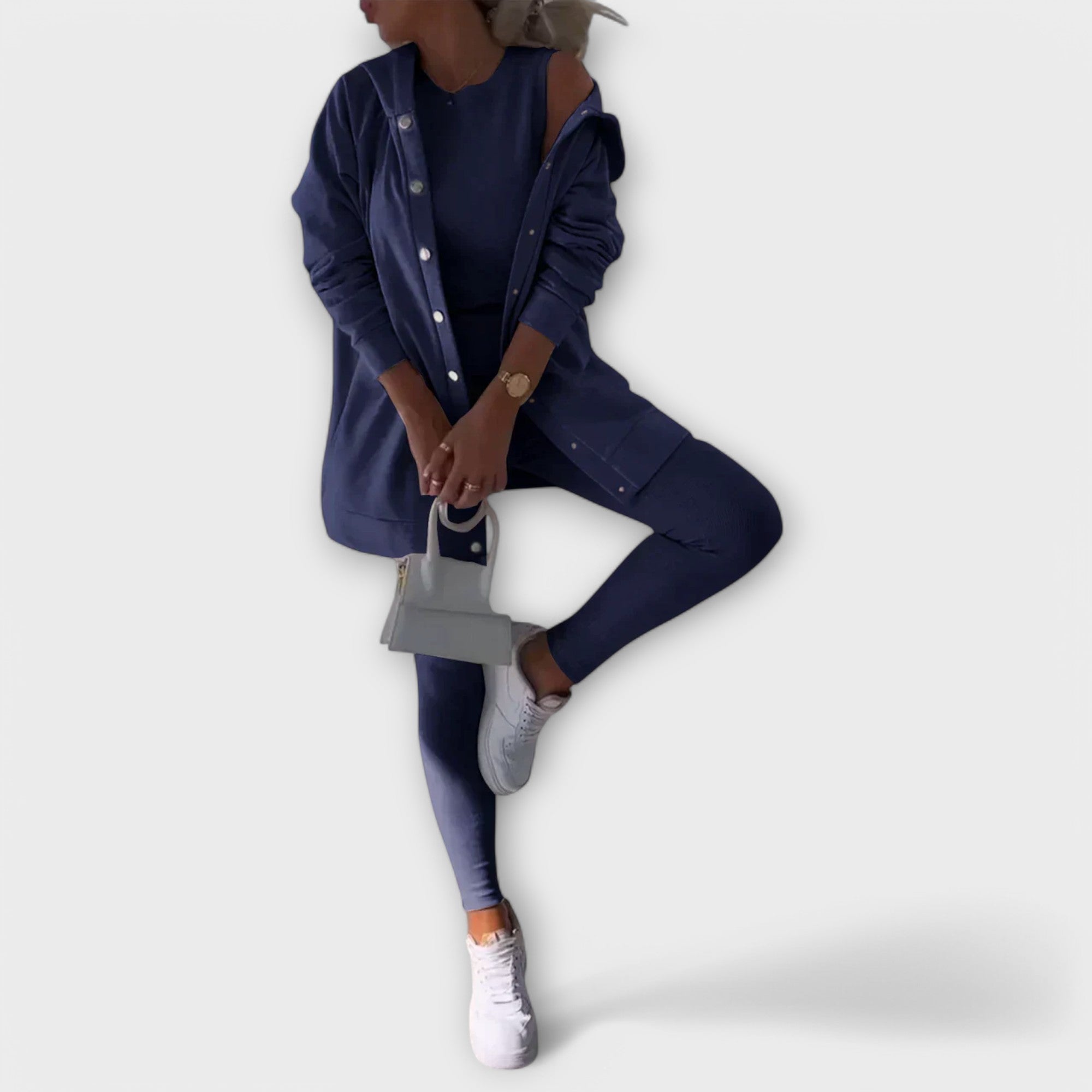 Ella - Trzyczęściowy zestaw z kardiganem i bluzą z kapturem