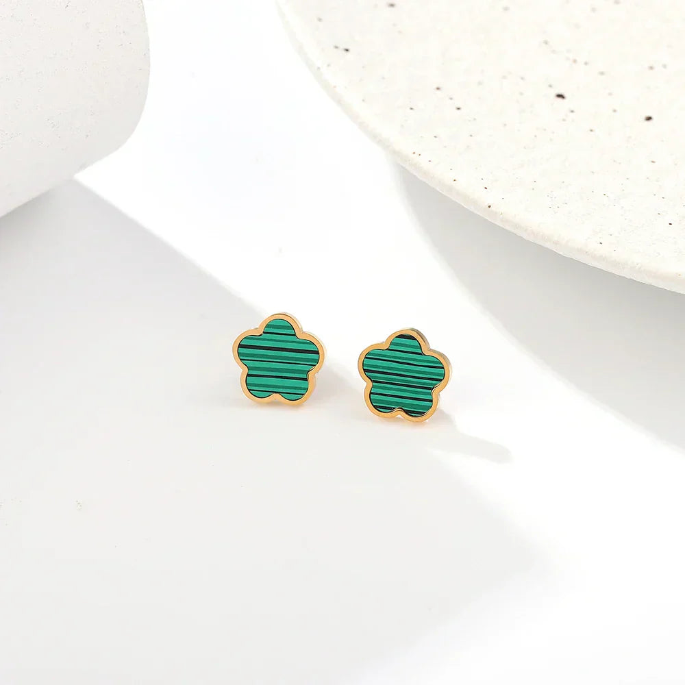 Elle - Luksusowa bransoletka i kolczyki w kwiaty