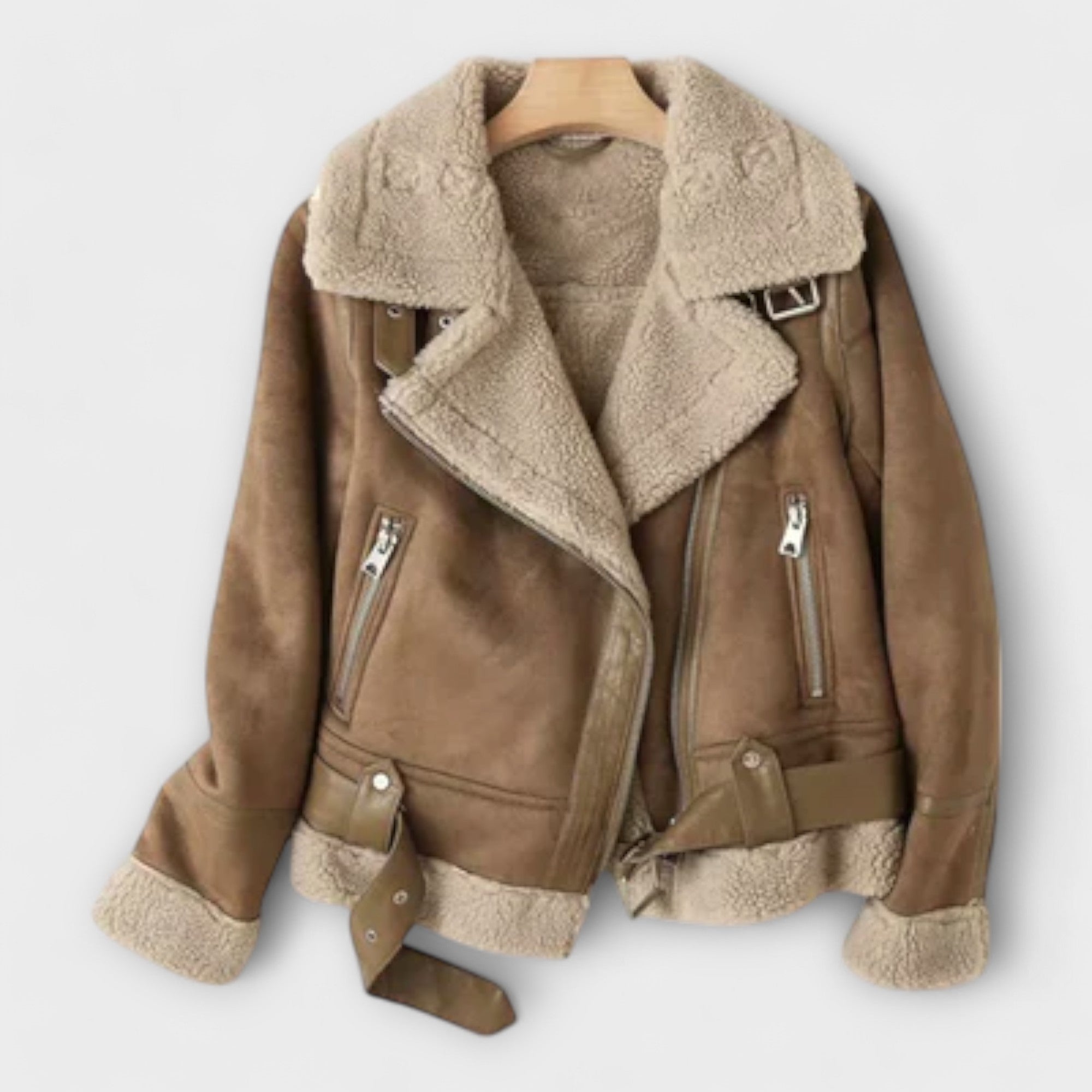 Zamszowa kurtka Aviator Aurora Shearling