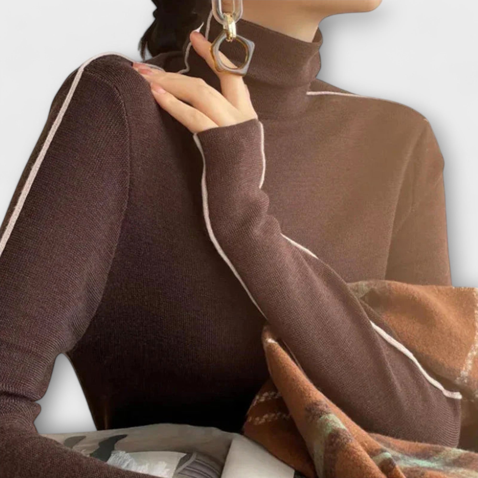 Raylyn - Miękki dzianinowy sweter z golfem