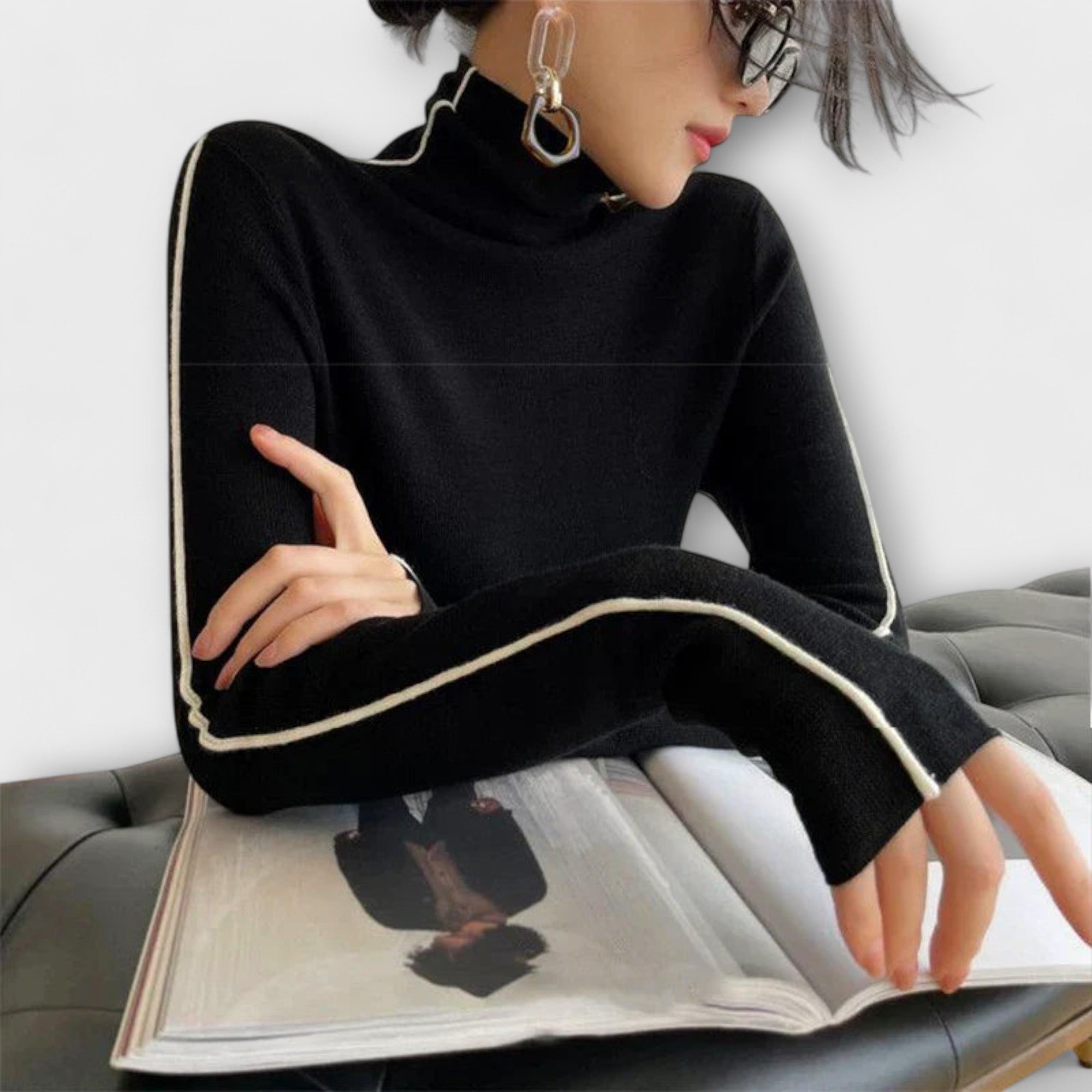 Raylyn - Miękki dzianinowy sweter z golfem