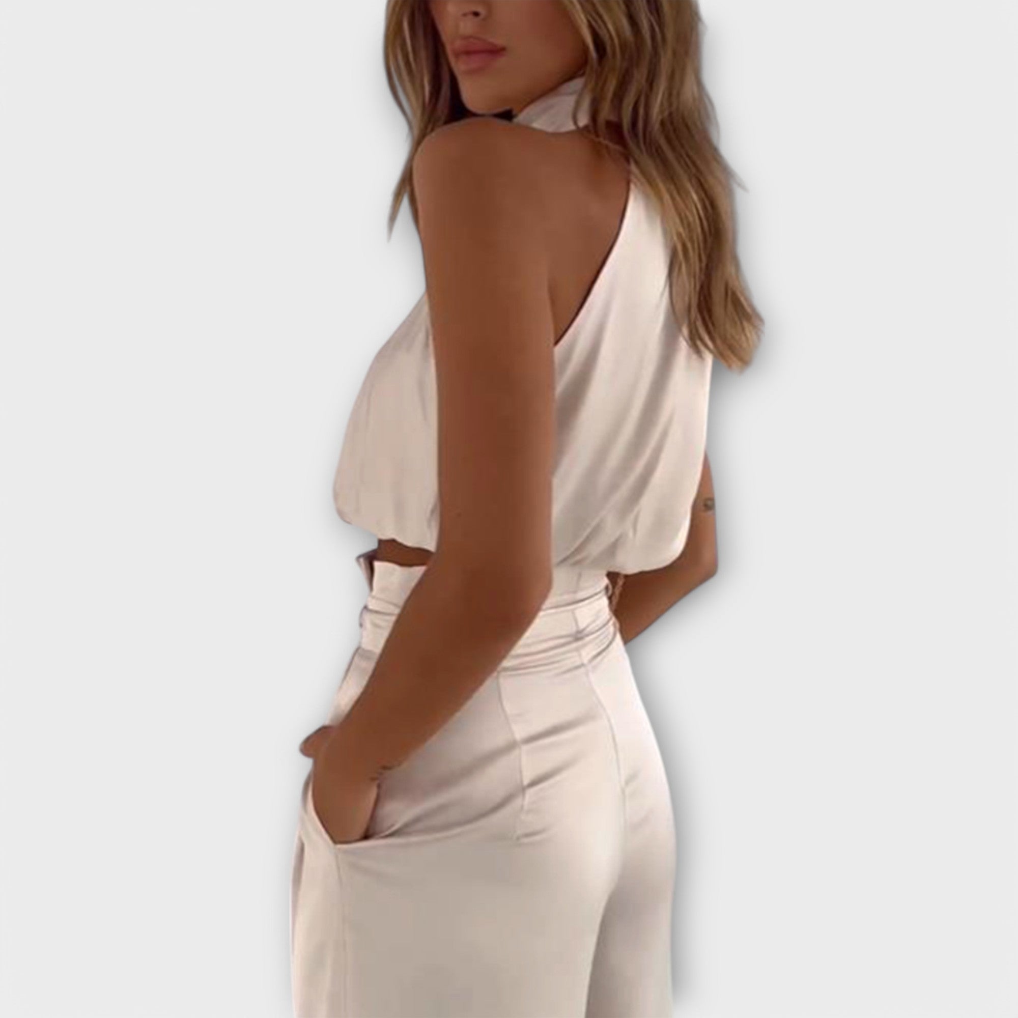 Glorivic - Bezrękawowy jedwabny zestaw