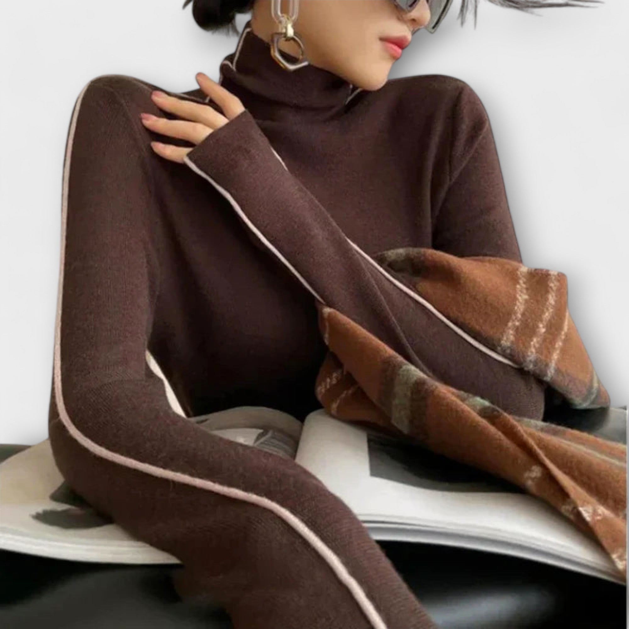 Raylyn - Miękki dzianinowy sweter z golfem