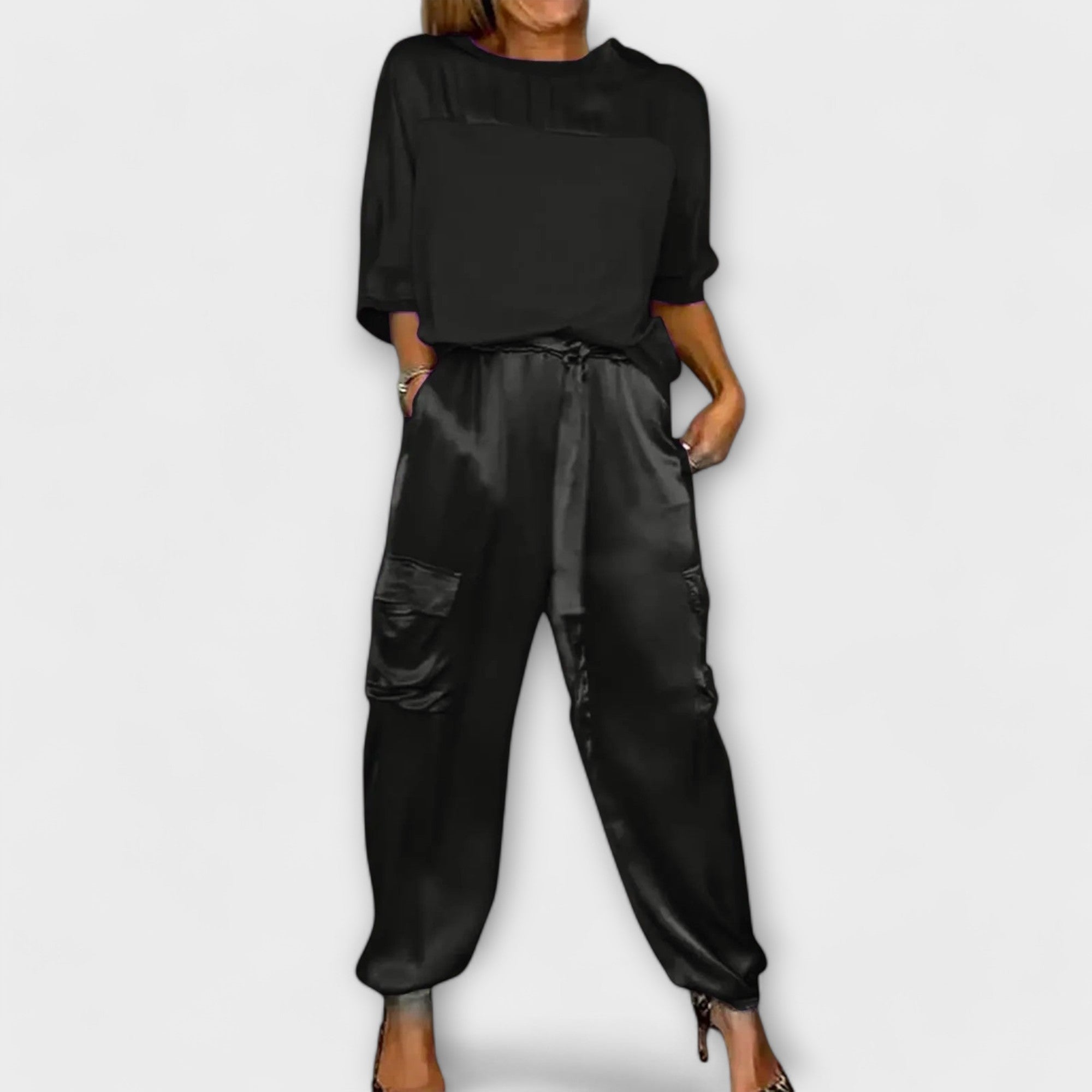 Satynowy dwuczęściowy zestaw