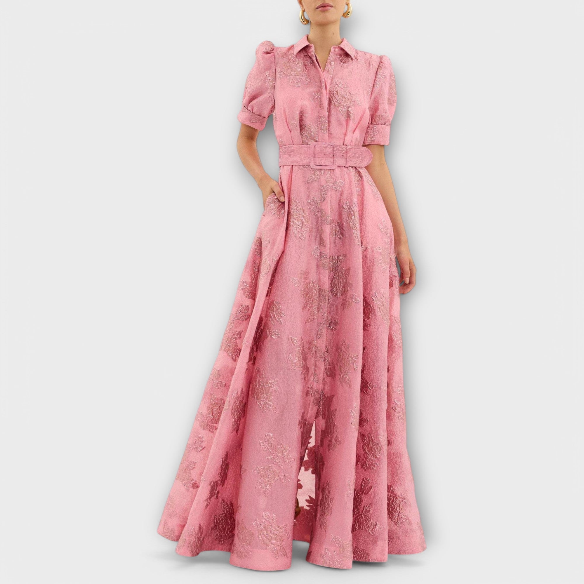 Anabella - Sukienka z krótkimi bufiastymi rękawami