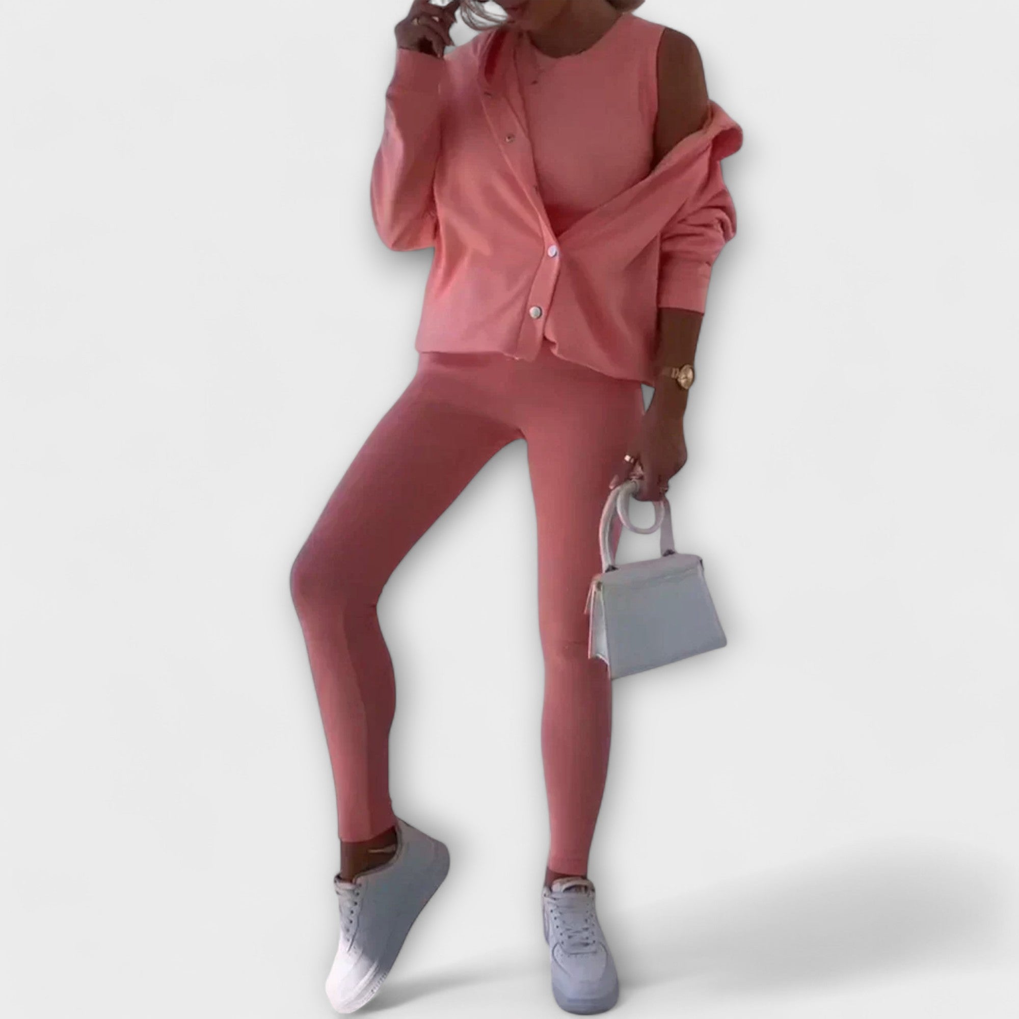 Ella - Trzyczęściowy zestaw z kardiganem i bluzą z kapturem