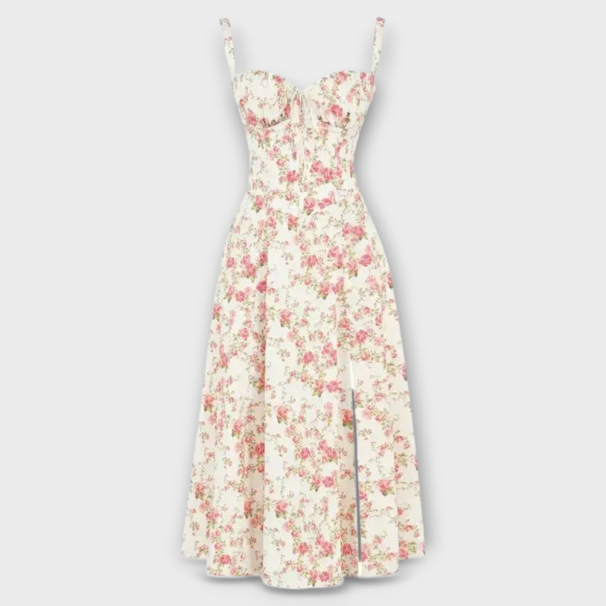 Damska sukienka z dekoltem w serek. Elegancka letnia sukienka